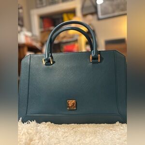 MCM Teal Satchel Bag - Rare
